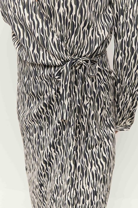 REACHY - BEIGE LENZING™ ECOVERO™ MAXI DRESS WITH ABSTRACT ZE 6