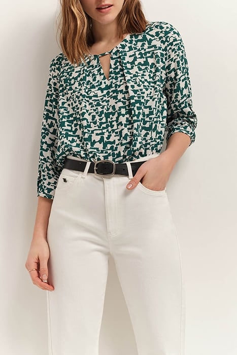 COLIN - ECRU BLOUSE WITH URBAN BARK PRINT 1