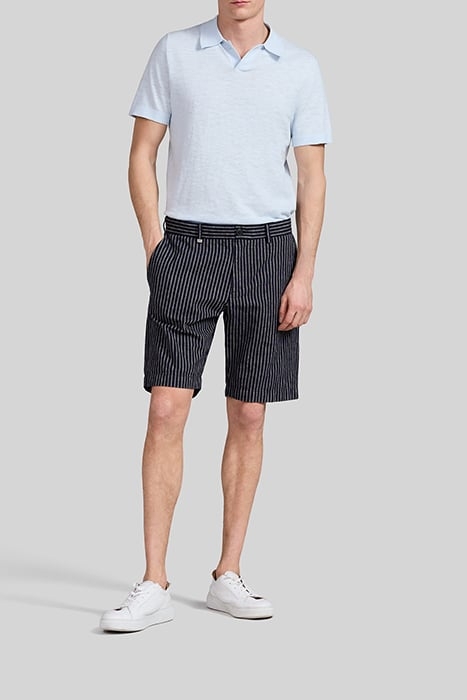NAVY COMFORT THIN-STRIPED CHINO BERMUDAS 3