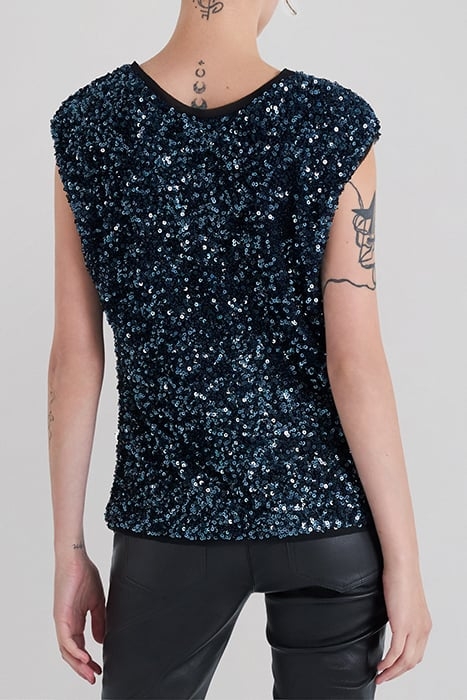 BLUE EMBROIDERED REVERSIBLE SEQUIN FRONT/BACK TOP 2