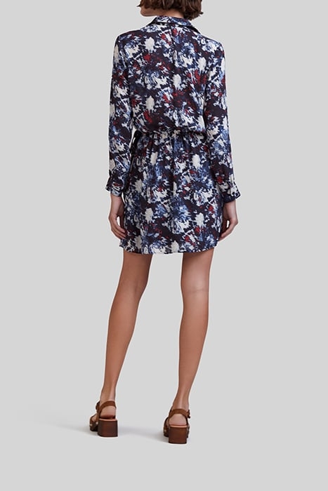 NAVY RECYCLED DRESS WITH BATIK FLOWER PRINT 2