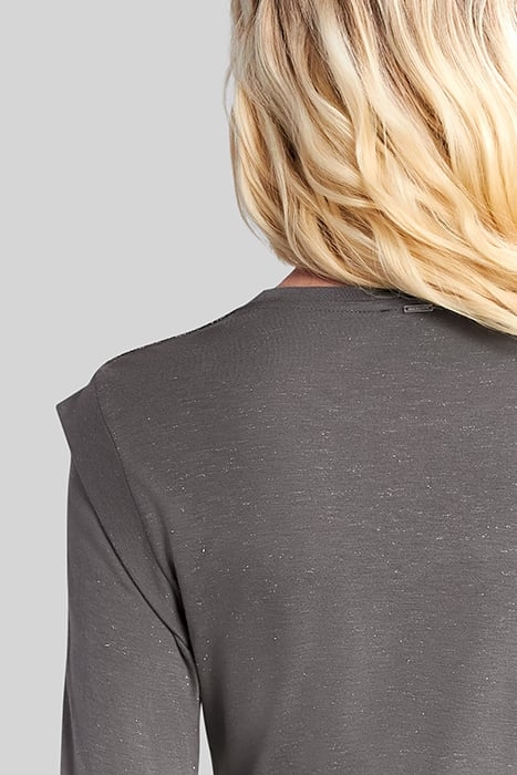 GREY T-SHIRT WITH MICROBEADS ON SHOULDERS 6