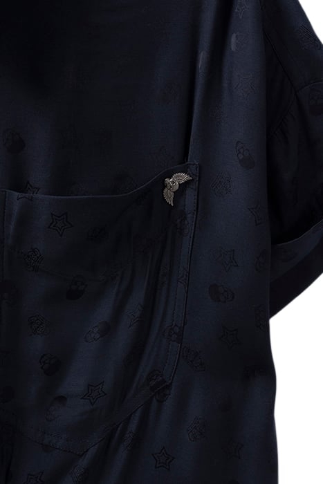 NAVY SKULL JACQUARD SHIRT DRESS 7
