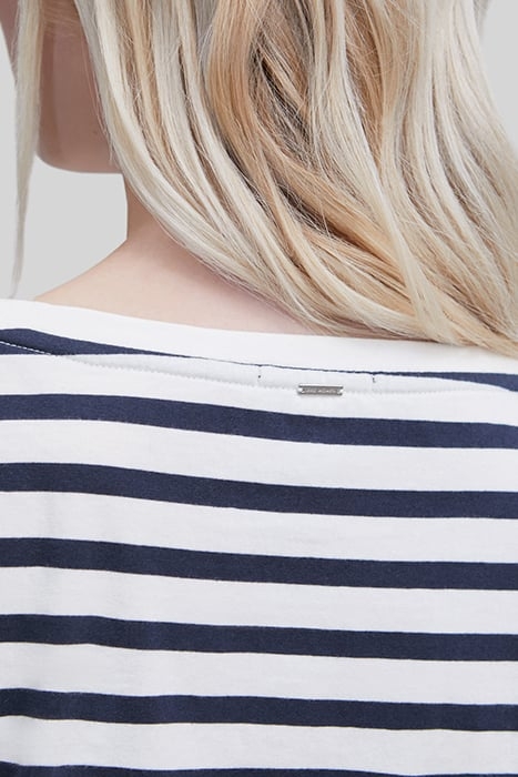 ECRU SAILOR-STRIPE T-SHIRT WITH STUDDED SKULL 6