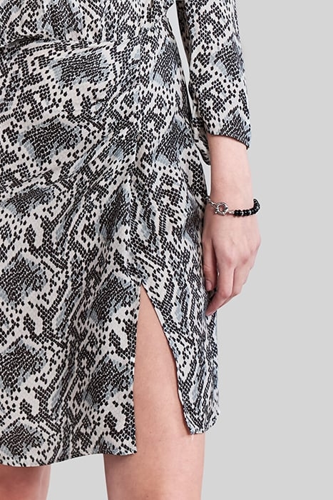 OFF-WHITE SATIN DRESS WITH GRAPHIC PYTHON PRINT 6