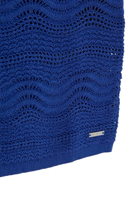 COBALT DECORATIVE OPENWORK KNIT BACKLESS T-SHIRT 7