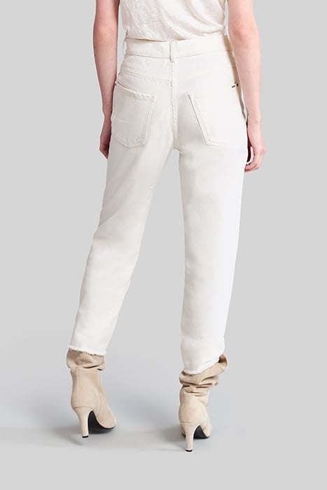 OFF-WHITE BOYFRIEND JEANS WITH FRINGED CUFFS 2