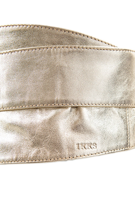 METALLIC GOLD LEATHER DRESS BELT TO TIE 4