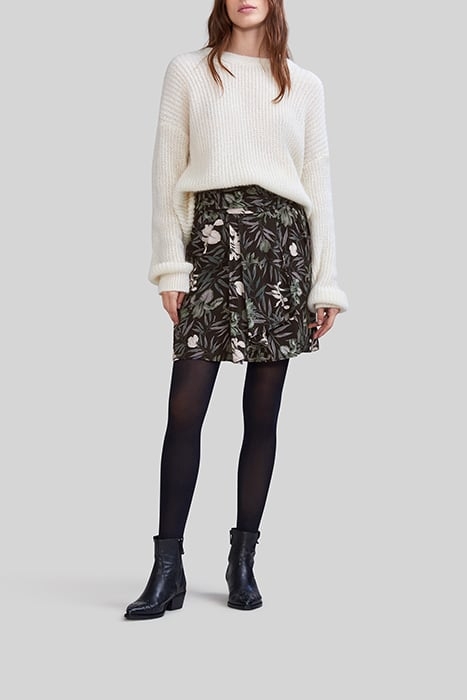 BLACK LENZING™ ECOVERO™ ORCHID PRINT SHORT SKIRT 3