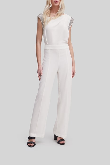 WHITE JUMPSUIT WITH BEADS AND SEQUINS 1