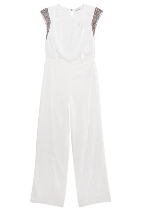 WHITE JUMPSUIT WITH BEADS AND SEQUINS 3