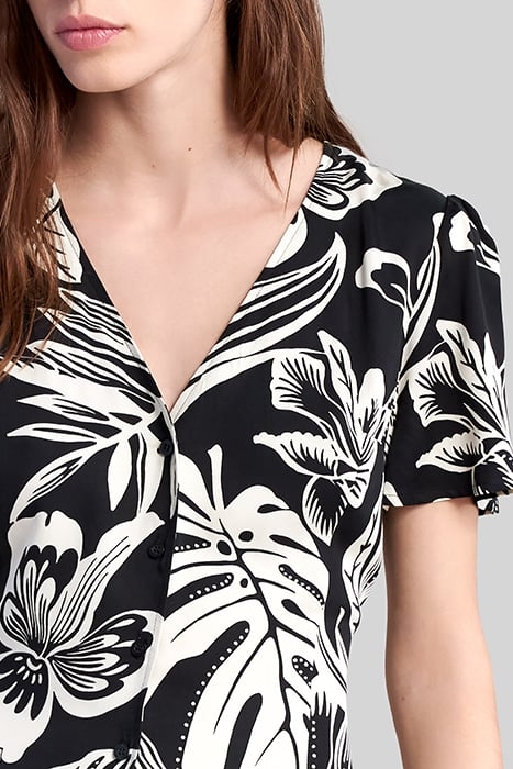 BLACK LENZING™ ECOVERO™ TROPICAL PRINT DRESS 5