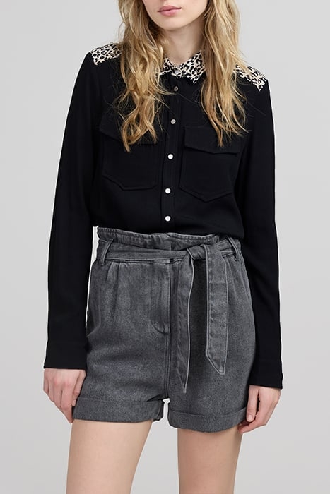 GREY LYOCELL® DENIM SHORTS WITH BELT 1