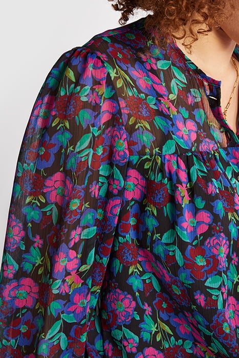 RASPBERRY BLOUSE WITH COLOURED FLORAL PRINT 6
