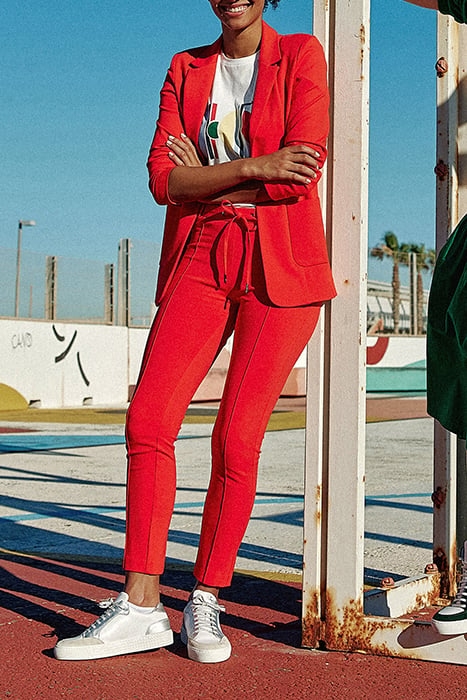 CRIMSON RED MILANO KNIT SUIT JACKET 6