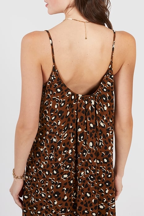 CAMEL LEOPARD PRINT LONG DRESS 4
