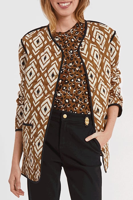 CAMEL/ETHNIC MOTIF REVERSIBLE COAT 2