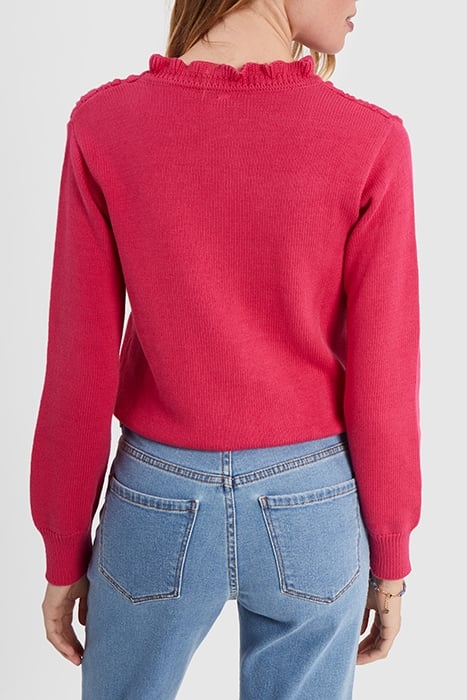 MAGENTA DECORATIVE KNIT SWEATER 2