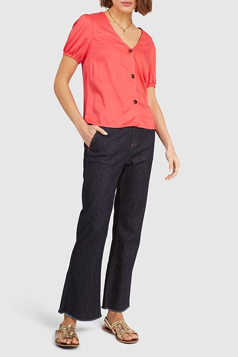 CORAL BUTTONED FLOWING TOP 3