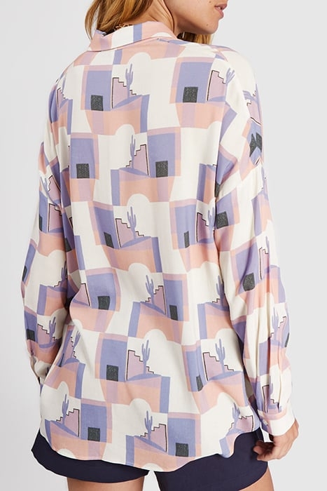 ECRU SHIRT WITH CACTUS ARTY MOTIF 2