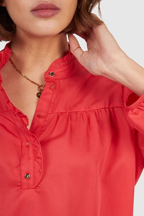 CORAL BLOUSE WITH RUFFLED COLLAR 5