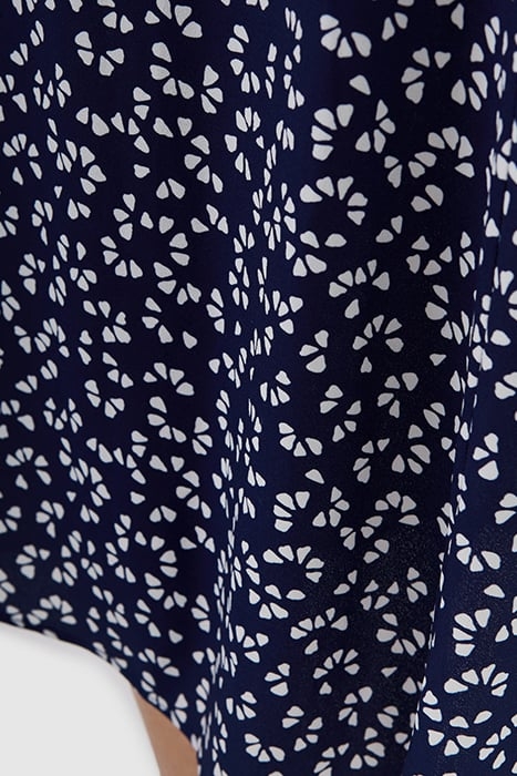 NAVY GRAPHIC PRINT LONG SKIRT 6