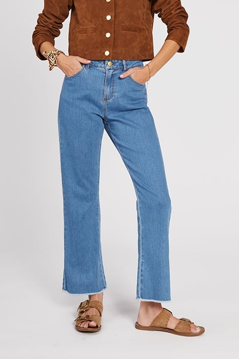 AUTHENTIC FLARED JEANS WITH ETHNIC SCARF 1