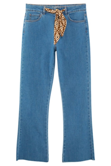 AUTHENTIC FLARED JEANS WITH ETHNIC SCARF 4