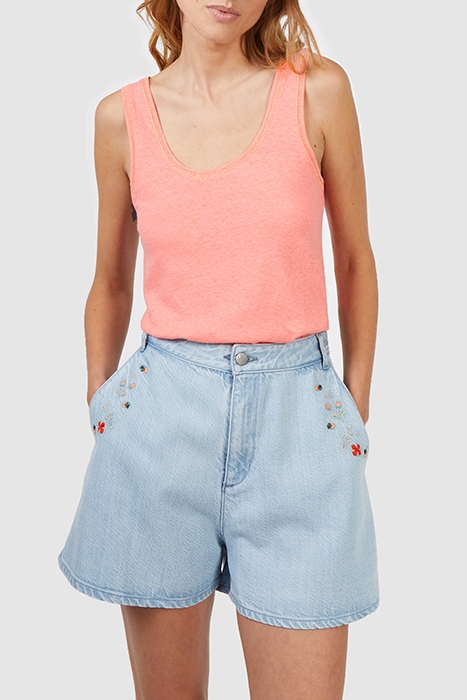 BLUSH COTTON & LINEN KNIT VEST TOP 1