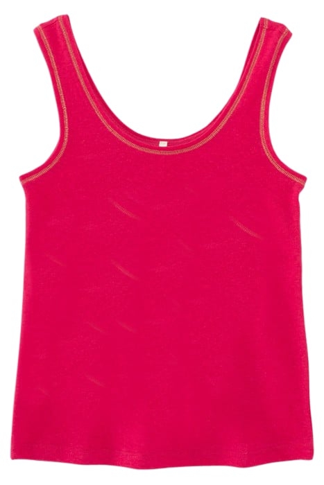 MAGENTA COTTON & LINEN KNIT VEST TOP 4
