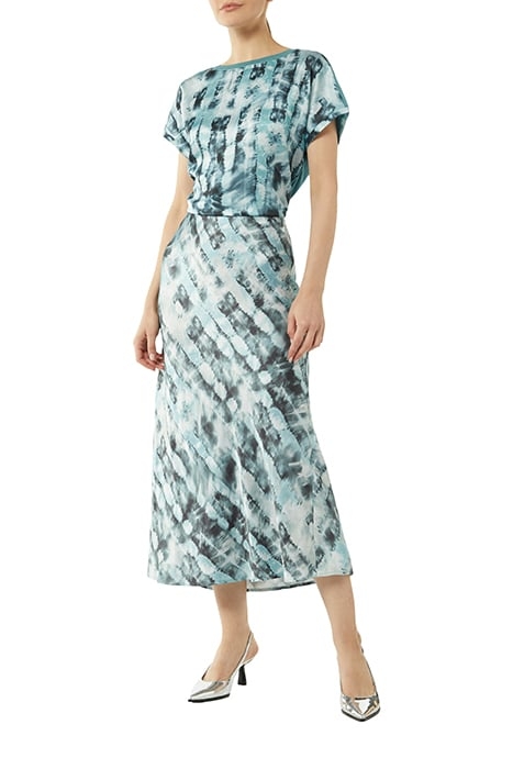 COMMA SKIRTS BLUE-GREEN AOP 2