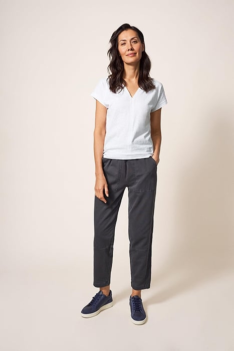 NELLY NOTCH NECK TEE NATURAL WHITE 1