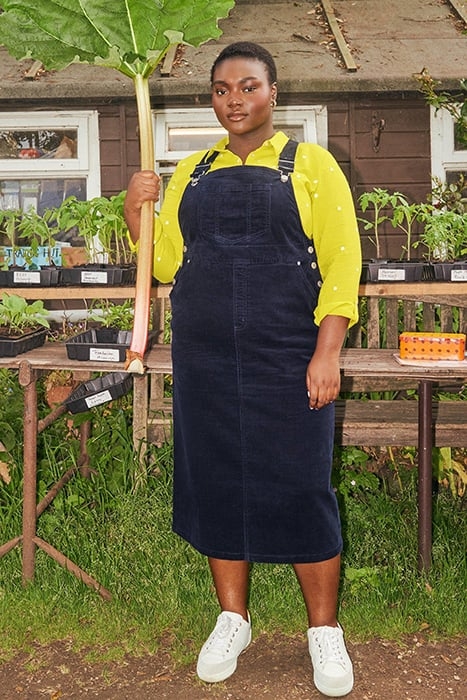 EMMIE ORGANIC CORD MIDI PINNY DARK NAVY 6