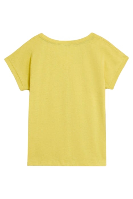 NELLY NOTCH NECK TEE BRIGHT YELLOW 5
