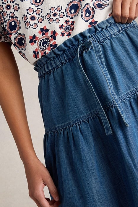 SEEMA DENIM SKIRT MID DENIM 5