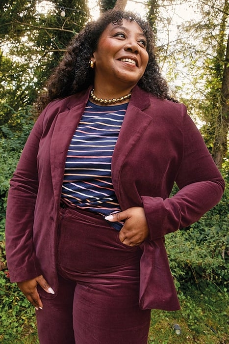 EVELYN VELVET BLAZER DARK PLUM 7