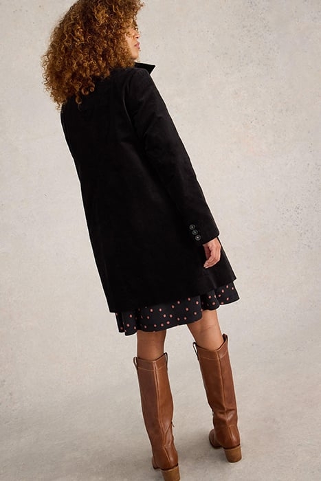 KARLA VELVET COAT PURE BLACK 3