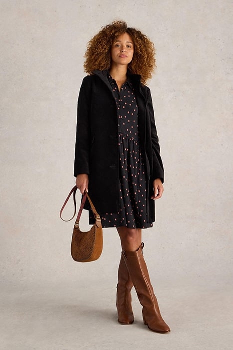 KARLA VELVET COAT PURE BLACK 2