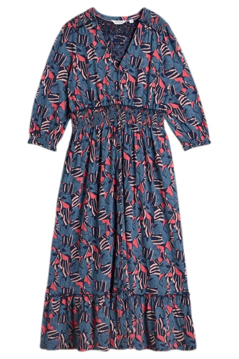 JONIE SHIRRED JERSEY DRESS BLUE PRINT 2