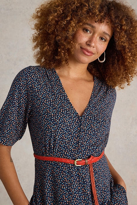 MEGAN JERSEY MIDI DRESS NAVY PRINT 5