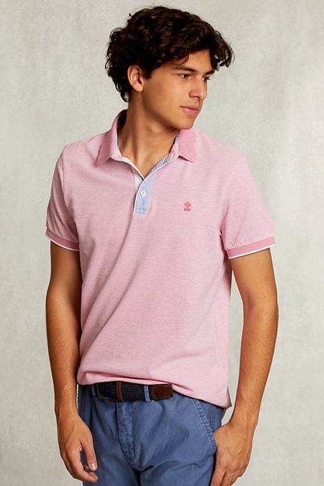 CUSTOM FIT COTTON POLO DARK SUGAR MIX PINK 1