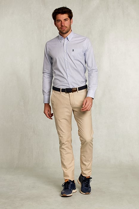 CUSTOM FIT CHECKED SHIRT WITH POCKET WHITE/BLUE BLUE 3