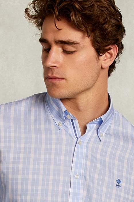 CUSTOM FIT CHECKED SHIRT BLUE/WHITE BLUE 4