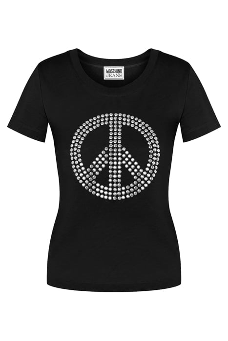 PEACE SYMBOL JERSEY T-SHIRT BLACK 3