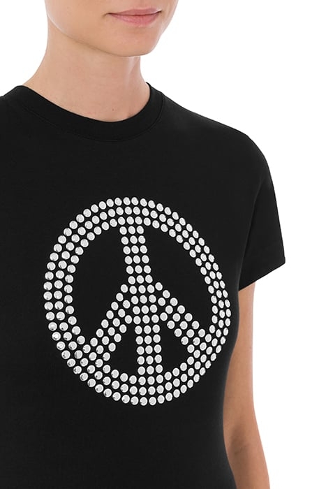 PEACE SYMBOL JERSEY T-SHIRT BLACK 4