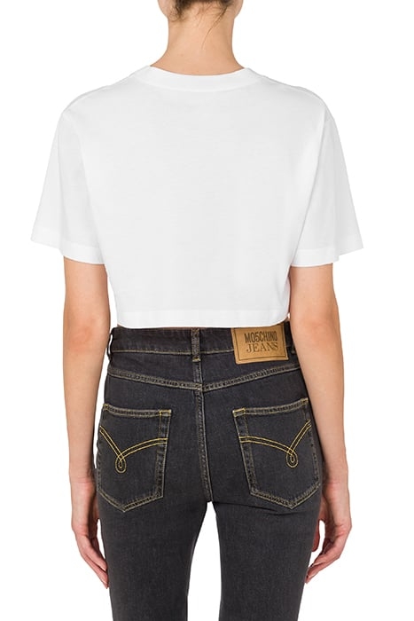 CROPPED PEACE & LOVE LOGO T-SHIRT WHITE 2