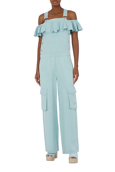 GARMENT-DYED LYOCELL DUNGAREES BLUE 1