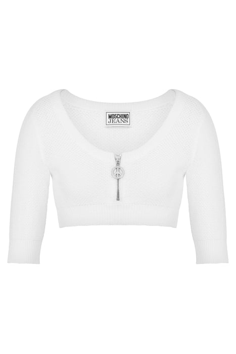 PIQUET MINI SKIRT WITH ZIP WHITE 3