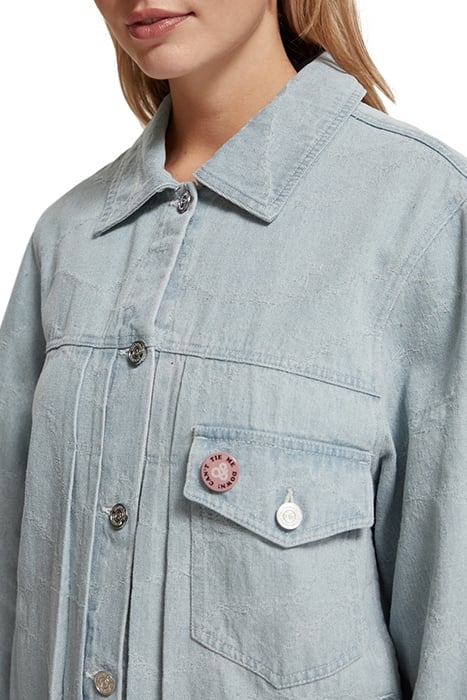 TRUCKER JACKET — INDIGO WAVES JACQUARD INDIGO WAVE JACQUARD 7