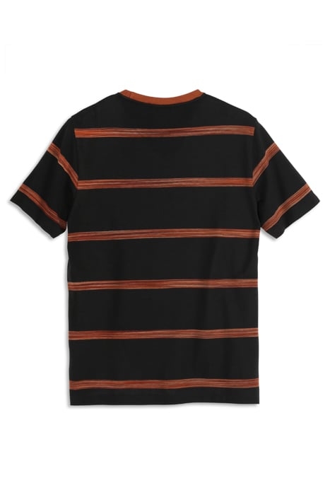 TEXTURED SPACEDYE STRIPE SS TEE BLACK 2